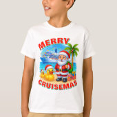 メリー・クルーズマス・トロピカルサンタ クルーズダックTシャツ Tシャツ (正面)