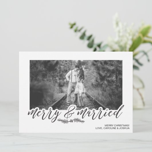 メリー&ク結婚したリスマスフォトホリデーカード シーズンカード (スタンド正面)