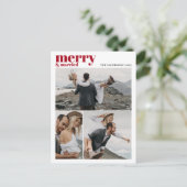メリー&ク結婚したリスマス新婚フォトコラージュ シーズンポストカード (スタンド正面)