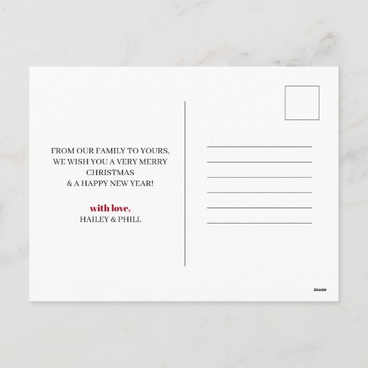 メリー&ク結婚したリスマス新婚フォトコラージュ シーズンポストカード (裏面)