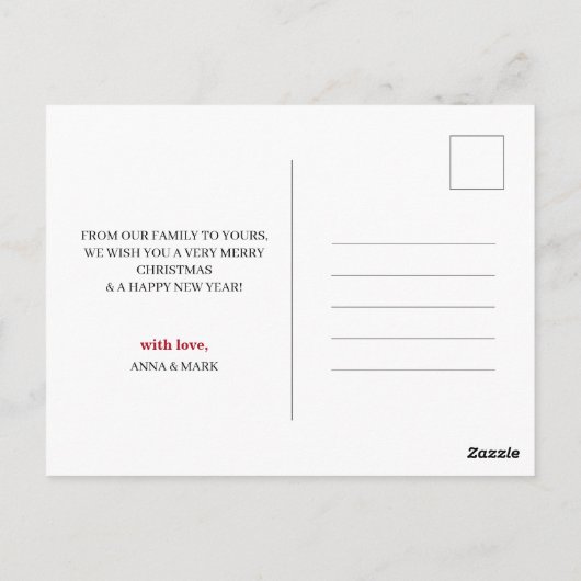 メリー&ク結婚したリスマス新婚フォトコラージュ ポストカード (裏面)