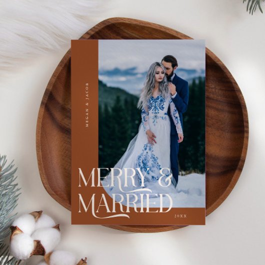 メリー&ク結婚したリスマス結婚の写真テラコッタ シーズンカード