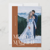 メリー&ク結婚したリスマス結婚の写真テラコッタ シーズンカード (正面)