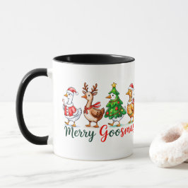 メリー・グースマス クリスマス おもしろ ガチョウ トリブレンド シャツ マグカップ