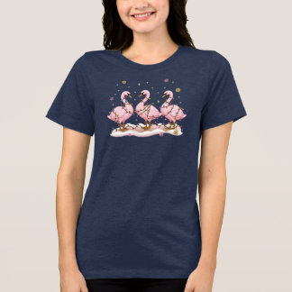 メリー・グース・エスケープ・ピンク・クリスマスライトのギフト トライブレンドTシャツ