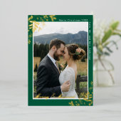メリー&グ結婚したリーン&金ゴールド2 Photo Christmas 箔シーズンカード (立ち正面)