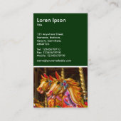 メリー – ゴーラウンド馬 – ダークグリーン 名刺 (裏面)