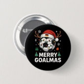 メリー・ゴールマス - 楽しいサッカーのクリスマス 缶バッジ (正面&裏面)