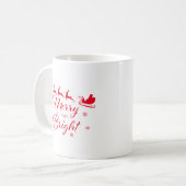 メリー&サンタ&スリー付き明るいコーヒーマグ コーヒーマグカップ (正面左)