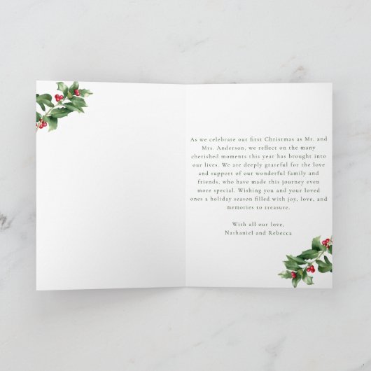 メリー&サ結婚したージ2写真折り畳みクリスマス シーズンカード (内部)