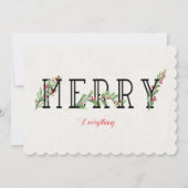 メリー・シングル・モダン・ホリー・グリーンズ・アンド・ベリーズ シーズンカード (正面)