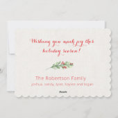 メリー・シングル・モダン・ホリー・グリーンズ・アンド・ベリーズ シーズンカード (裏面)