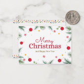 メリー・シンプルクリスマスエレガントと ノートカード (正面/裏面インサイチュ)