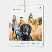 メリー・シンプルクリスマスミニマル家族の写真 セラミックオーナメント (左)