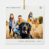 メリー・シンプルクリスマスミニマル家族の写真 セラミックオーナメント (裏面)