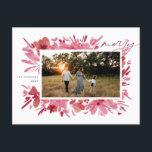 メリー シーズンポストカード<br><div class="desc">メリー抽象芸術レッドフローラクリスマスデザイン</div>