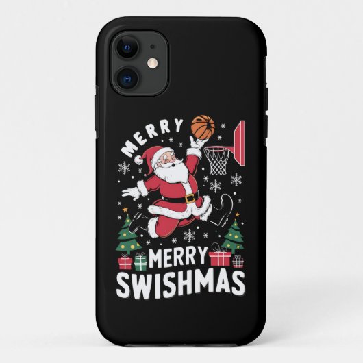 メリー・スウィッシュマス クリスマス サンタバスケットボール Case-Mate iPhoneケース (裏面)