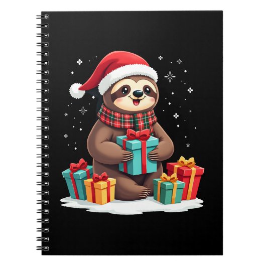 メリー スロスマス かわいい クリスマス スローサンタ帽子 Xmas ノートブック (正面)