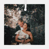 メリー&ス結婚したエレガントクリプト写真 ガラスオーナメント (裏面)