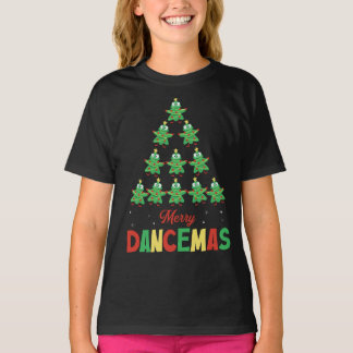 メリー・ダンスマス 楽しいダンスをするクリスマスツリー Tシャツ