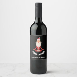 メリー・チルマス 瞑想する禅聖者のサンタ ホリデー ワインラベル