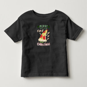 メリー・チーズクリスマス X'mas サンタ ピザ クリスマス トドラーTシャツ