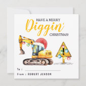 メリー・ディギン・クリスマス | 建設現場をテーマにしたクラス シーズンカード (正面)