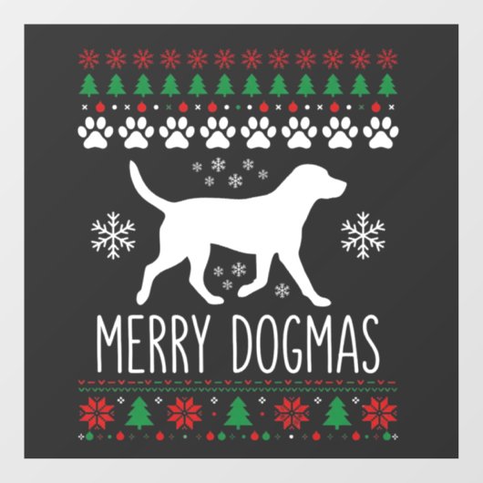 メリー・ドグマス クリスマスの犬 ベクター ウィンドウサイン (シート)