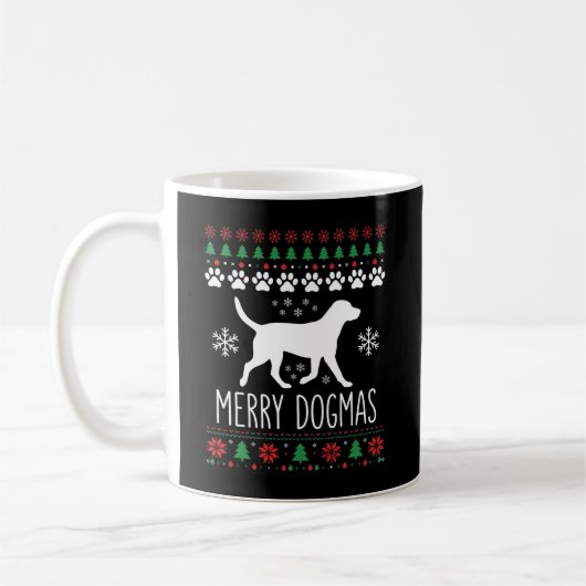 メリー・ドグマス クリスマスの犬 ベクター コーヒーマグカップ (左)