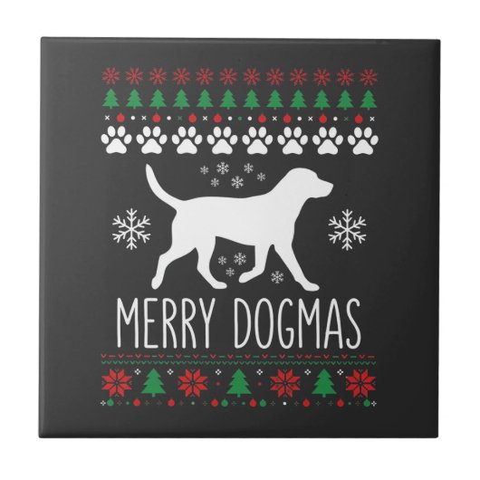 メリー・ドグマス クリスマスの犬 ベクター タイル (正面)