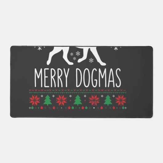 メリー・ドグマス クリスマスの犬 ベクター デスクマット (正面)