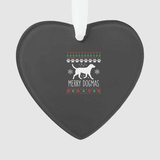 メリー・ドグマス クリスマス犬ベクター オーナメント (正面)