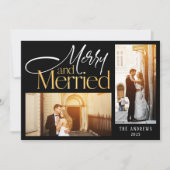 メリー&ニュー結婚したリウェッド2フォトクリスマス シーズンカード (正面)