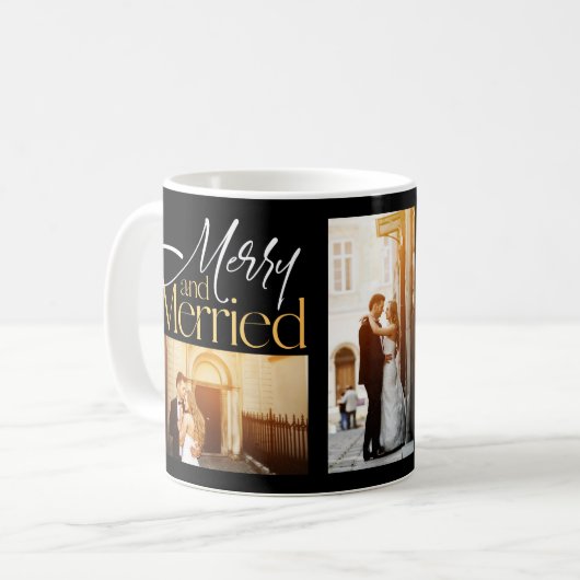 メリー&ニュー結婚したリウェッド3フォトクリスマス コーヒーマグカップ (正面左)