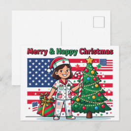 メリー&ハッピークリスマス ポストカード