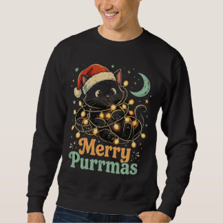 メリー・パァーマス 黒猫 クリスマスTシャツ スウェットシャツ