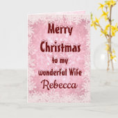 メリー・パーソナライズされたクリスマスの妻 カード (黄色い花)