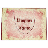 メリー・パーソナライズされたクリスマスの妻 ラージペーパーバッグ (裏面)