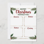 メリー・パーソナライズされたクリスマス・ファミリー・ニュースレター 招待状 (正面)