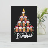 メリー ビアマス ビール マグ クリスマス ツリー サンタ ハット 招待状 (スタンド正面)