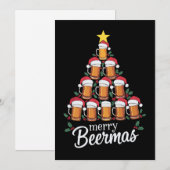 メリー ビアマス ビール マグ クリスマス ツリー サンタ ハット 招待状 (正面/裏面)