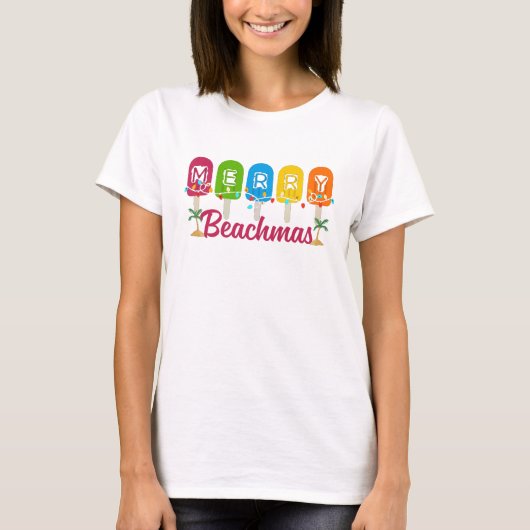 メリー・ビーチマス 7月のクリスマス Tシャツ (正面)