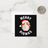 メリー・ピグマス かわいいユーモアの Guinea Pig クリスマス ノートカード (正面/裏面インサイチュ)