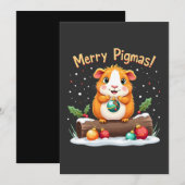 メリー ピグマス モルモット クリスマス サンタ 招待状 (正面/裏面)