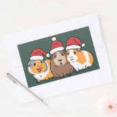 メリー・ピグマス モルモット クリスマス 動物好き 長方形シール (封筒)