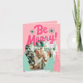 メリー ピンクの落書き ツリー アーチの写真 シーズンカード (正面)