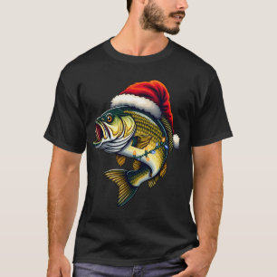 メリー・フィッシュマス サンタ 釣り好き おもしろ 釣り人 Tシャツ