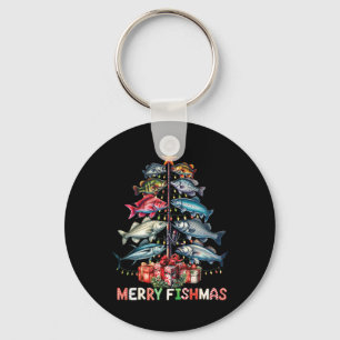 メリー・フィッシュマス 楽しいクリスマスツリーのイルミネーション 釣り キーホルダー
