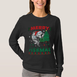 メリー・フィッシュマス 釣り お父さん 釣り人 クリスマス Tシャツ