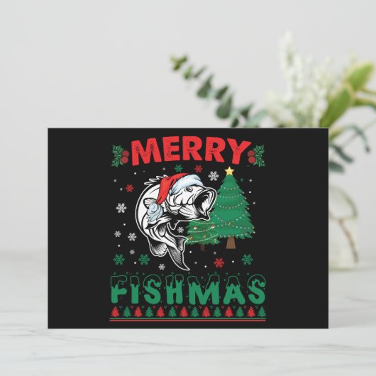 メリー・フィッシュマス 釣り 父 漁師 クリスマス 招待状 (スタンド正面)